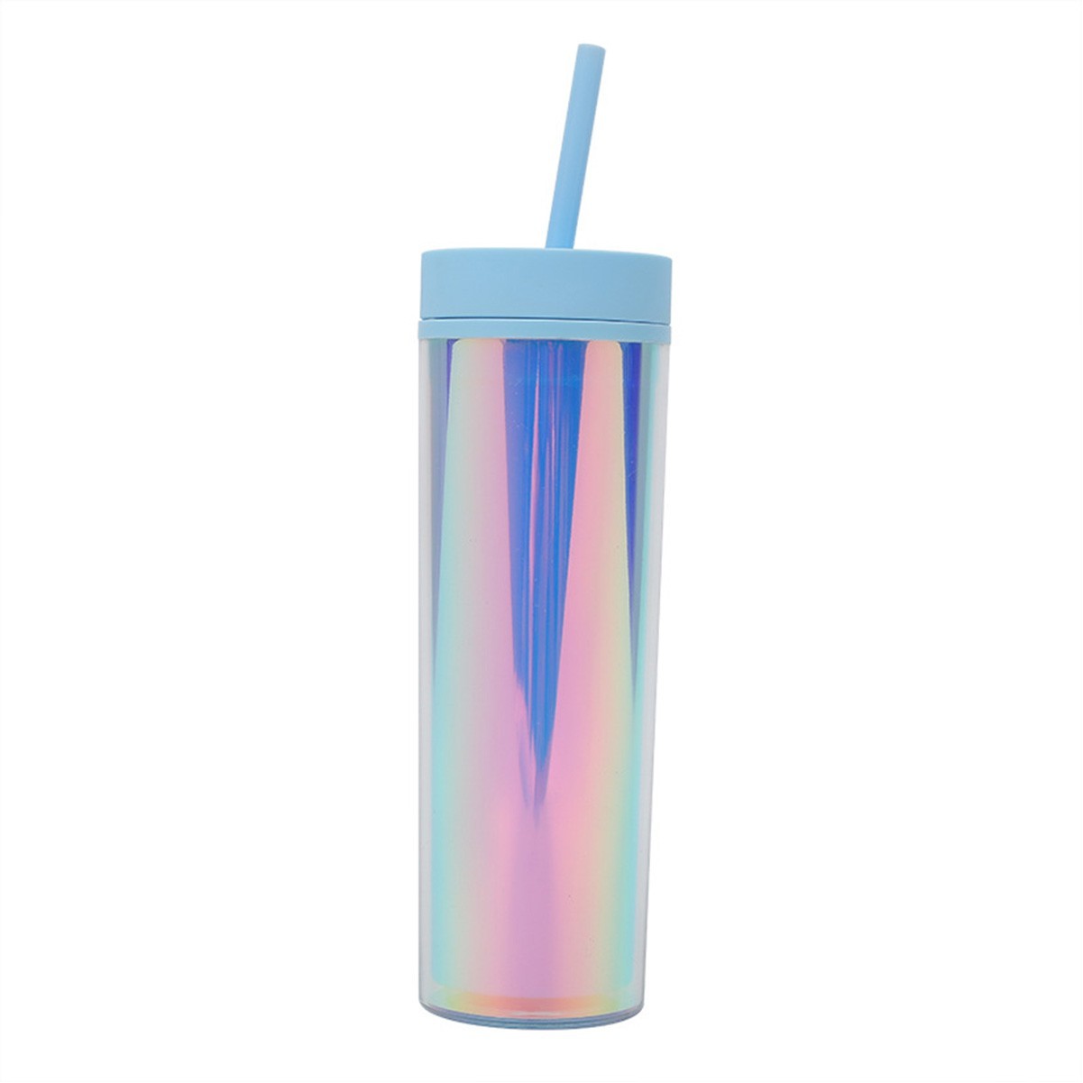 16oz Leakproof Double Layer Tumbler with Screw Lid and Straw
