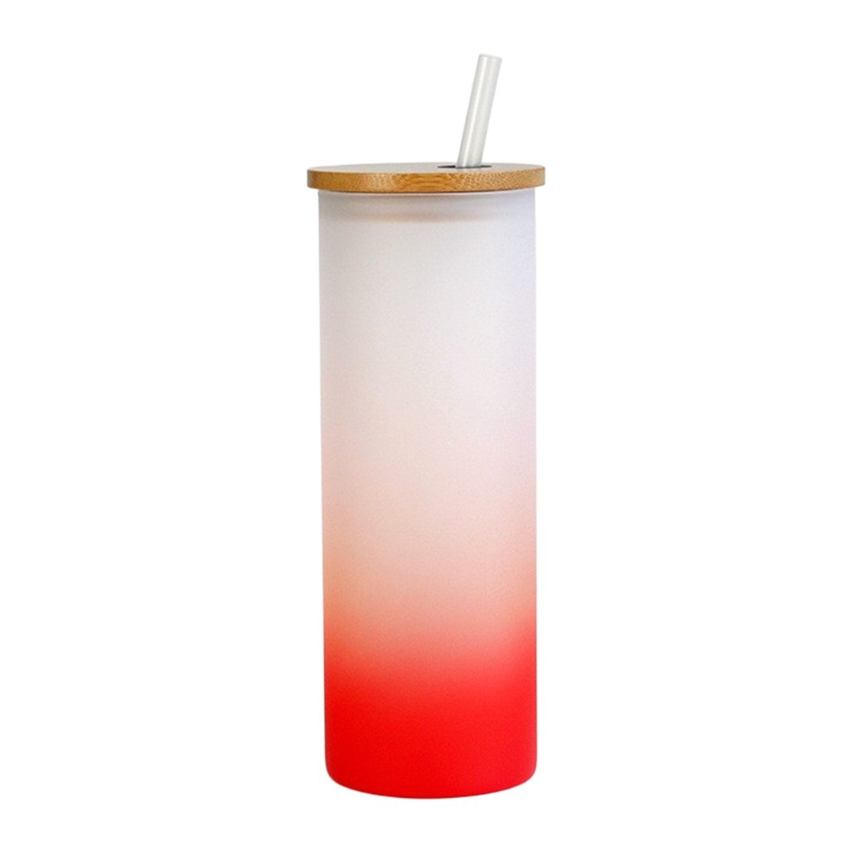25oz Skinny Glass Tumbler with Bamboo Lid & Straw