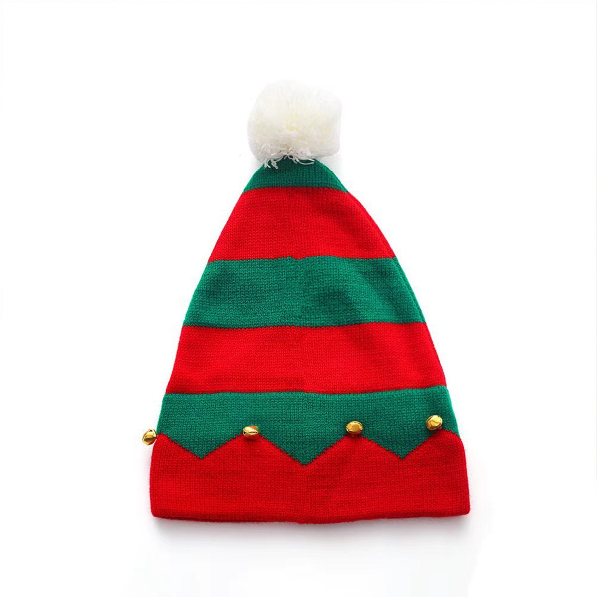 Festive Red Knit Christmas Hat with Bell