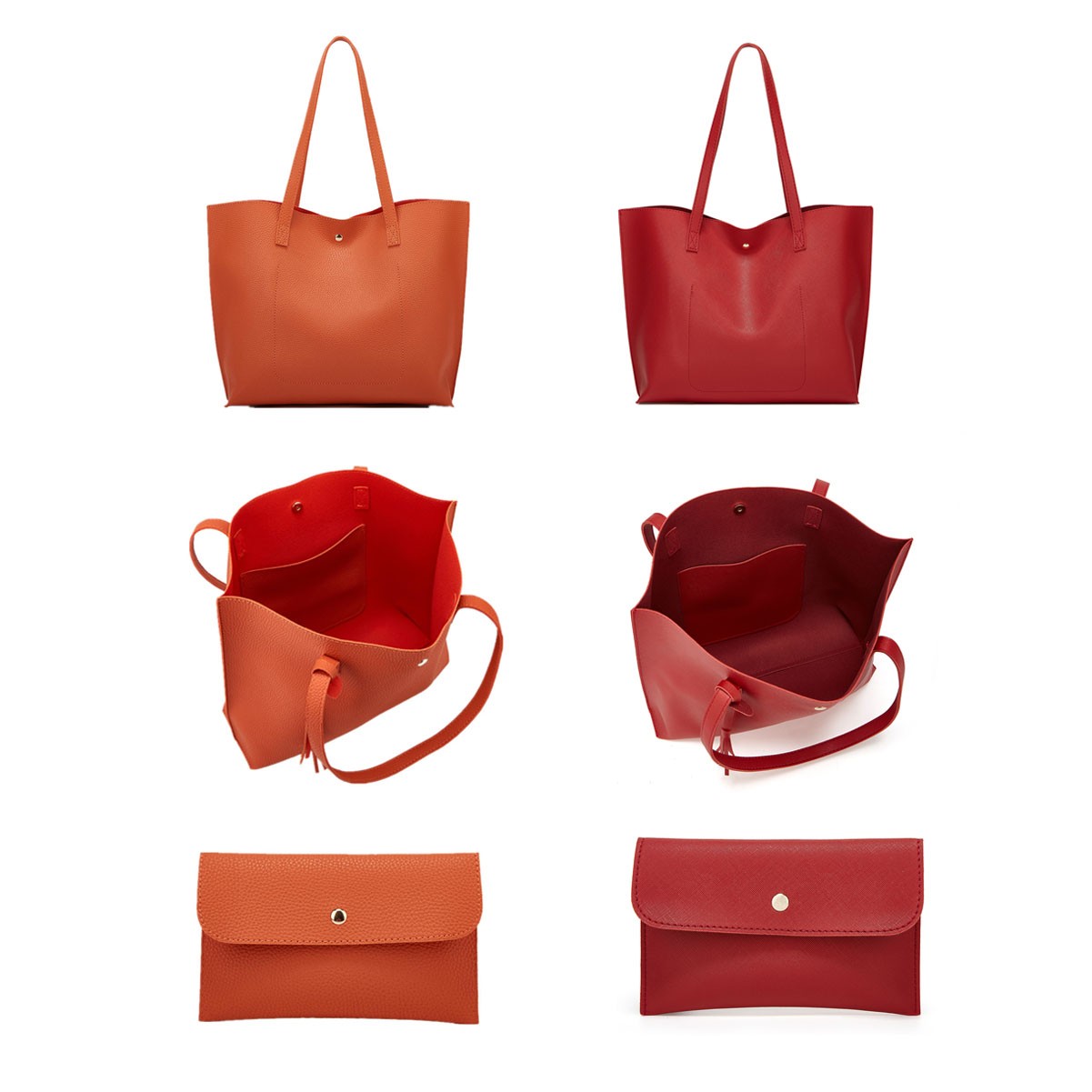 Soft Faux Leather Essential Tote Bag with Tassel