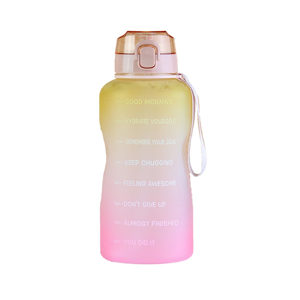 74oz Inspirational Hydration Time Marker Bottle with Straw