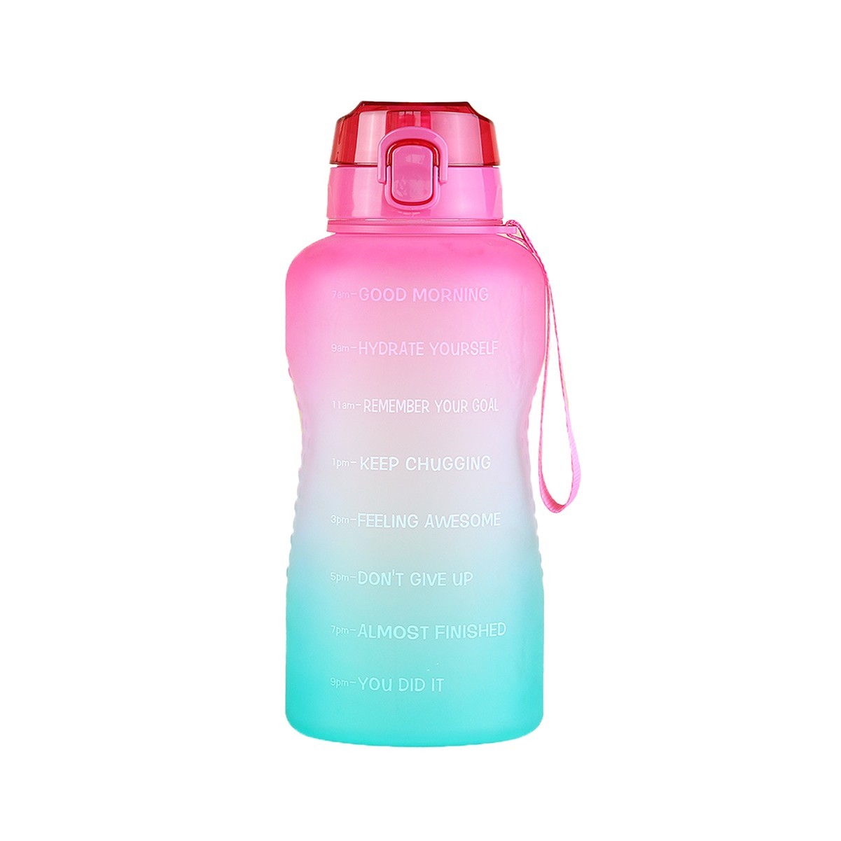 74oz Inspirational Hydration Time Marker Bottle with Straw