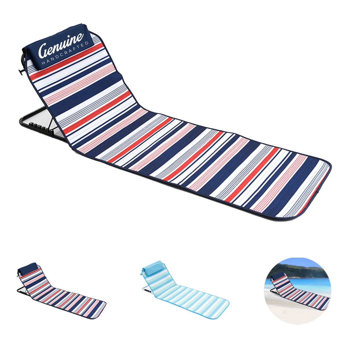 Beach Lounger Mat with Handled Tote Bag