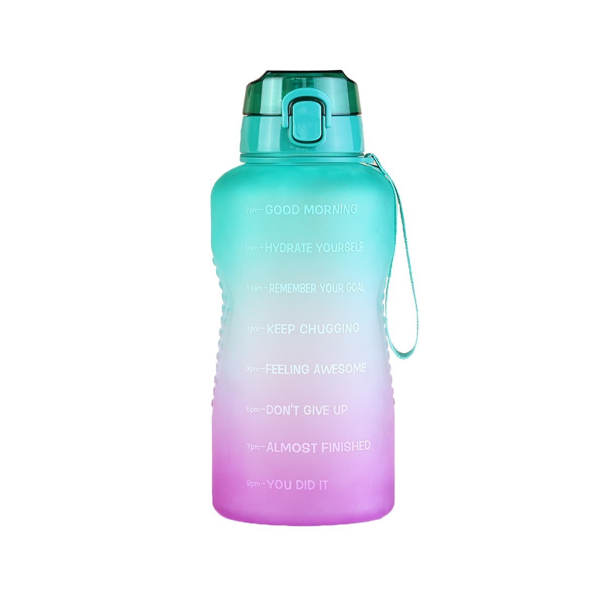 74oz Inspirational Hydration Time Marker Bottle with Straw