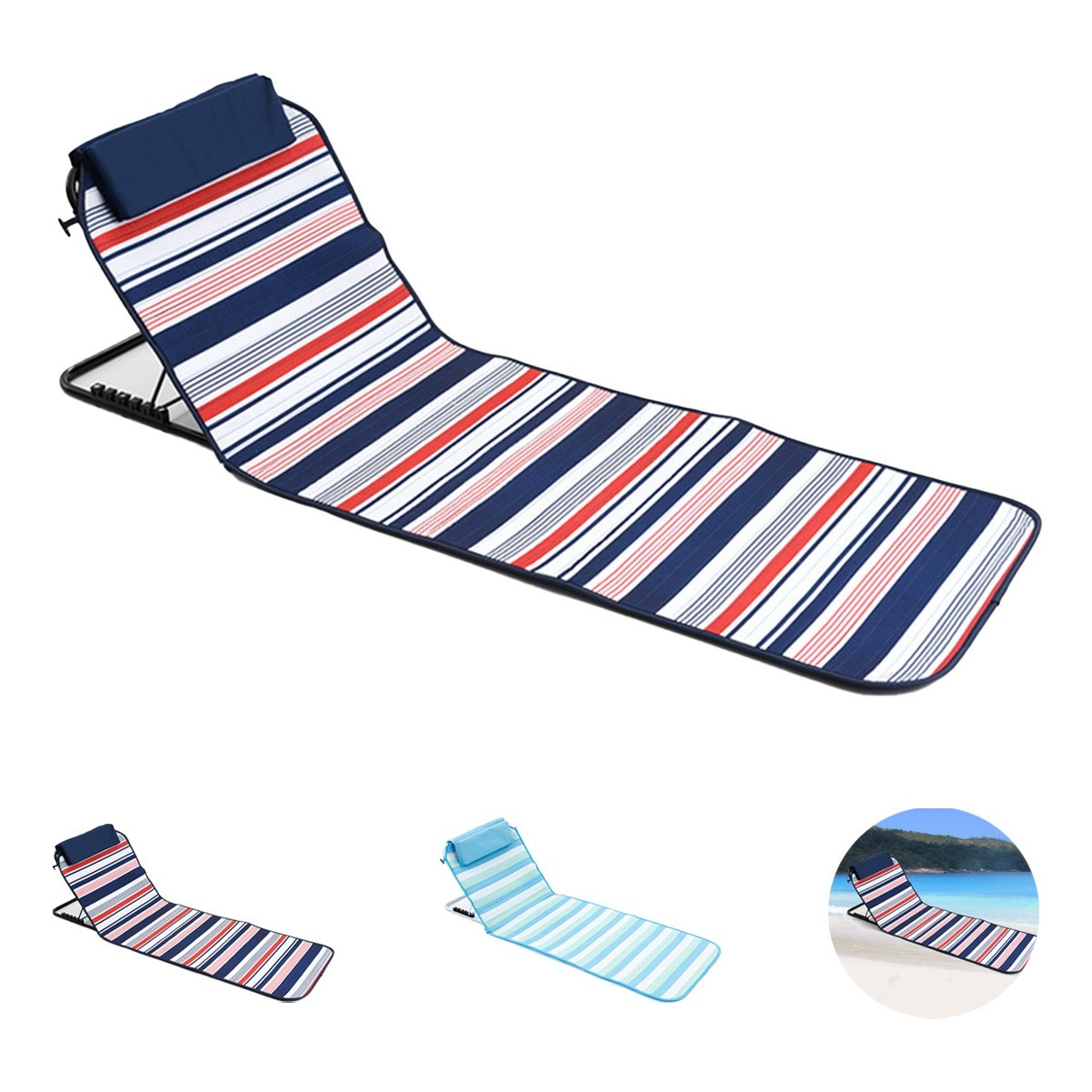 Beach Lounger Mat with Handled Tote Bag