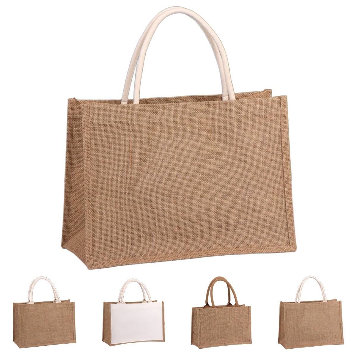 Natural Linen Tote Bag