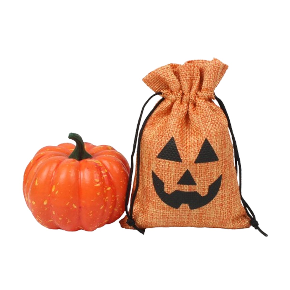 Festive Pumpkin Head Linen Pouch
