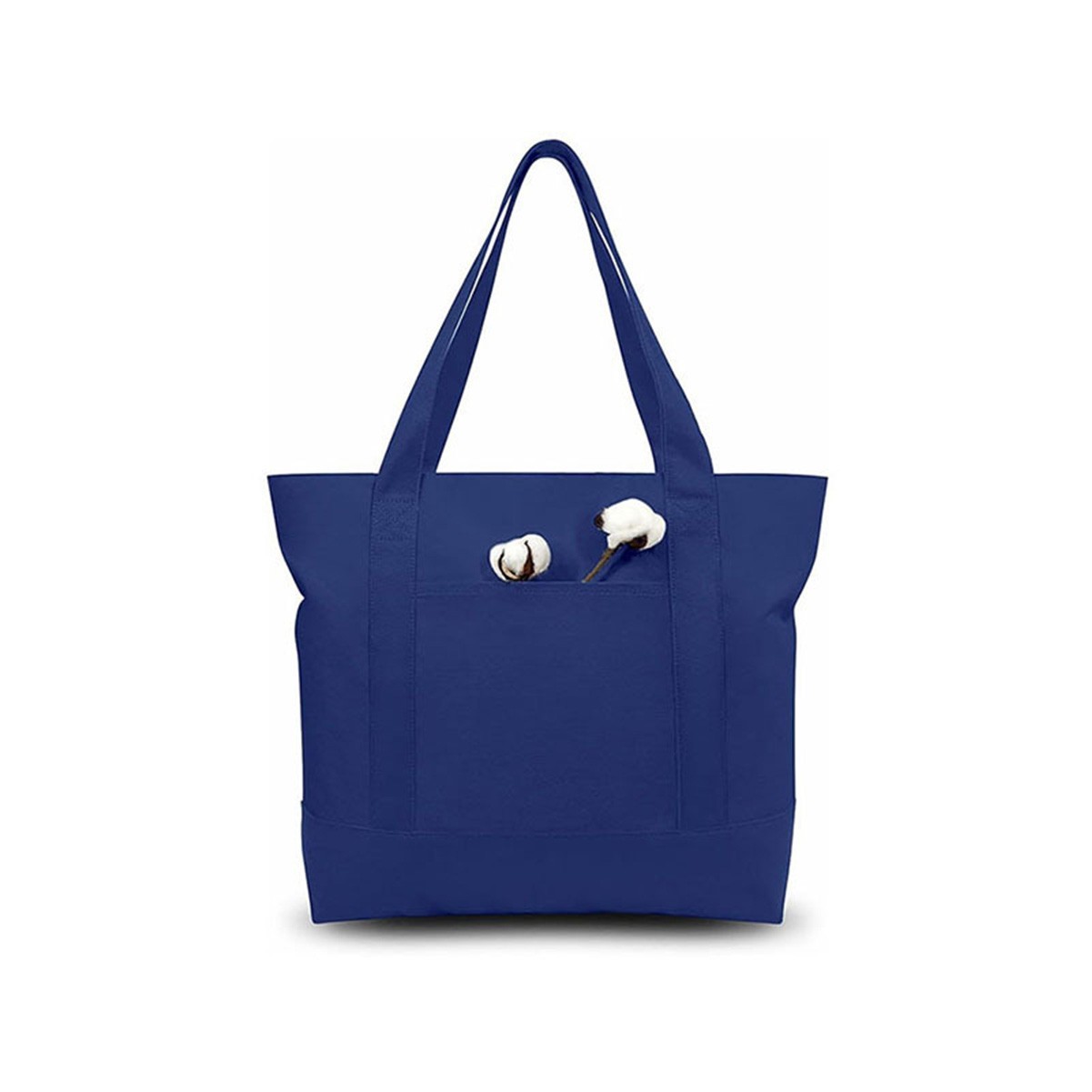 Zippered Canvas Tote Bag with Small Pocket
