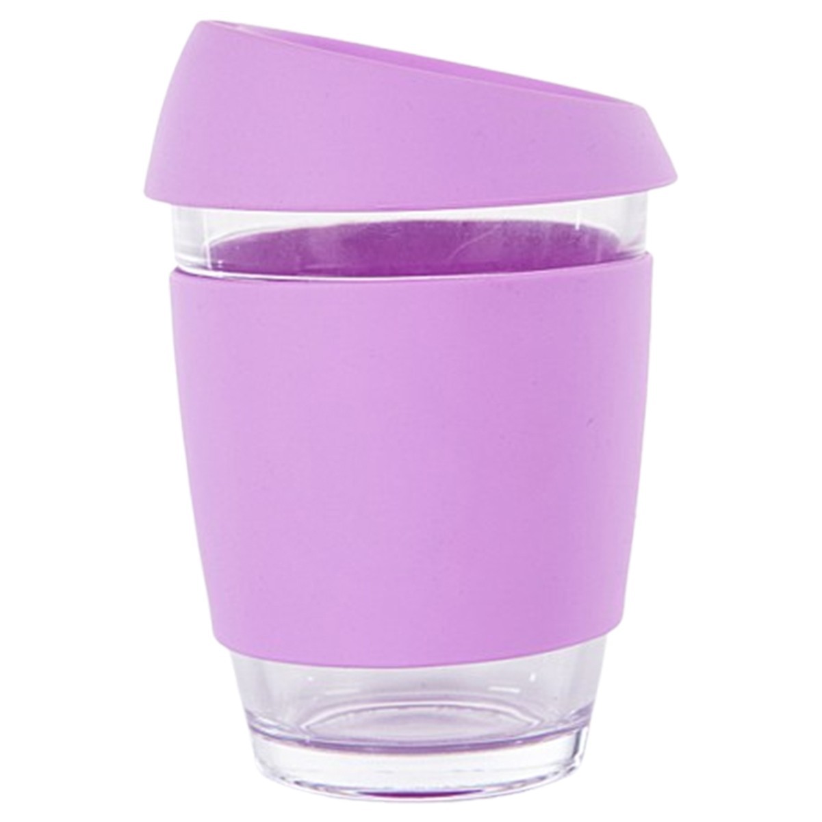 12oz Borosilicate Glass Tumbler with Silicone Sleeve and Sip-Top Lid