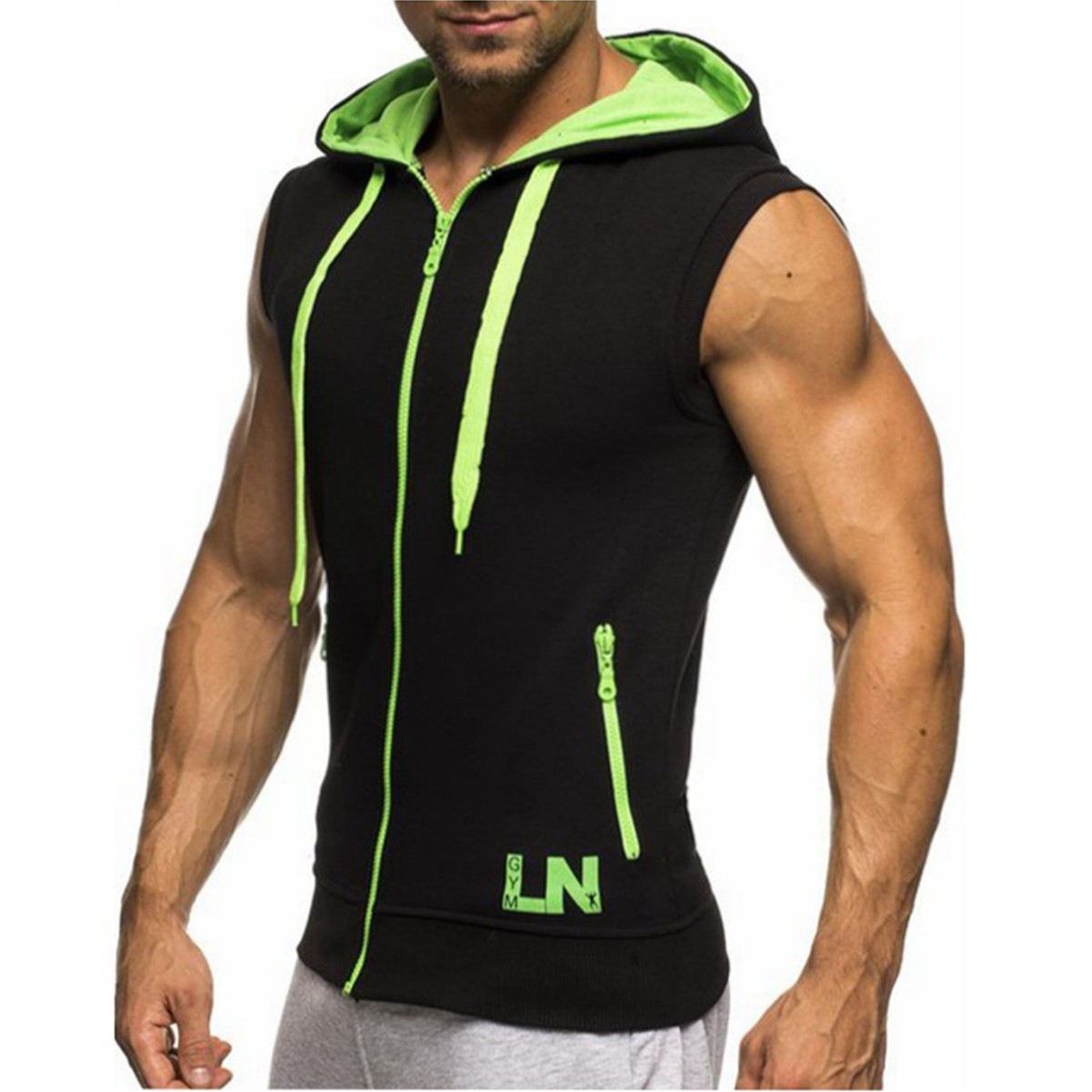 Gym Training Zip Sleeveless Hoodie