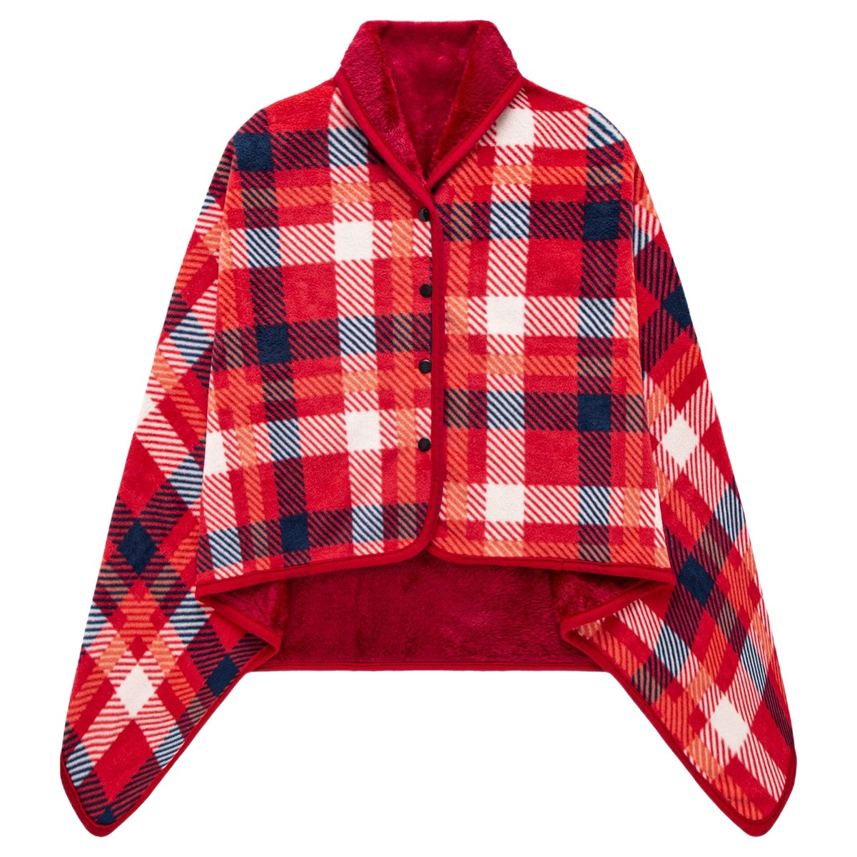 Flannel & Polyester Poncho Wrap Poncho