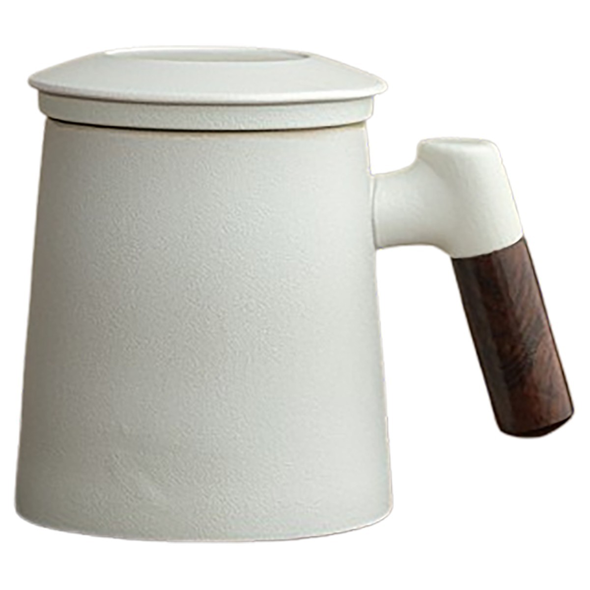 13.5oz Wooden Handle Ceramic Mug