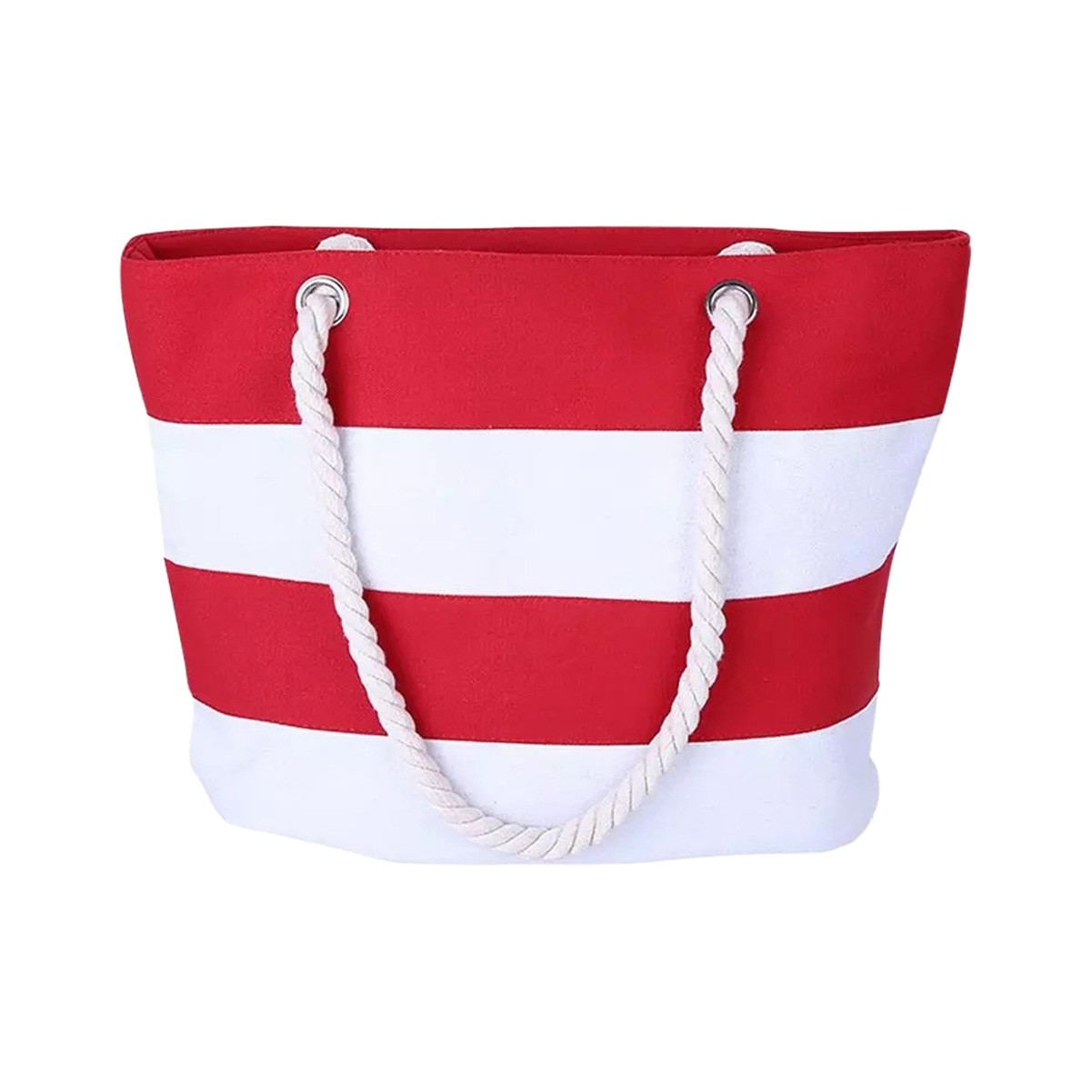 Nautical Striped Canvas Tote Bag