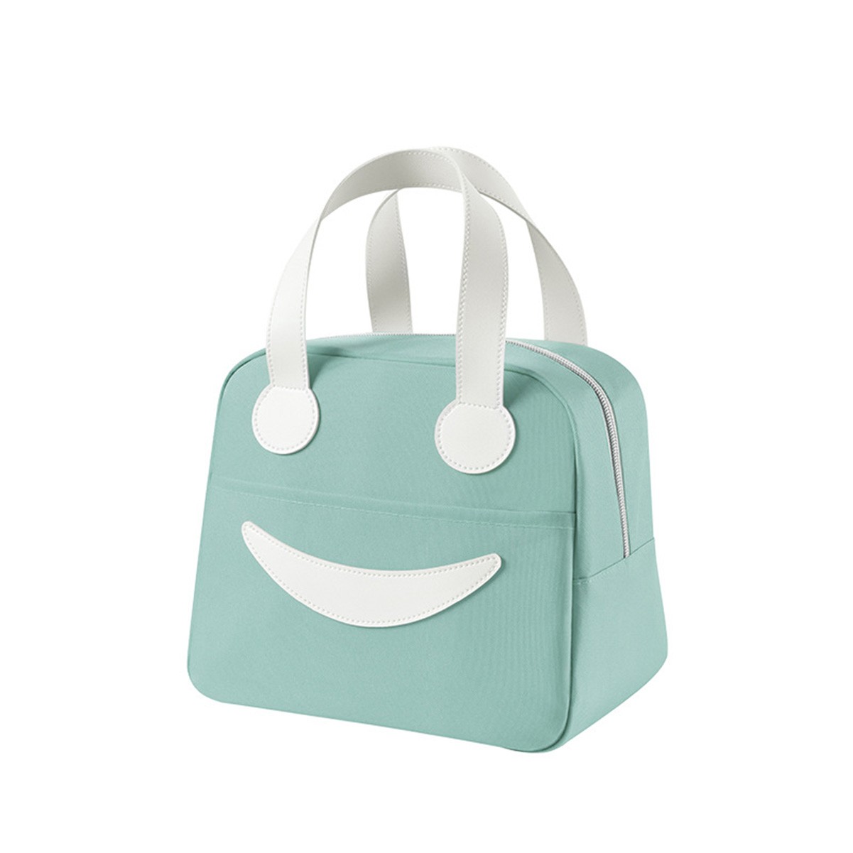 Smiley Face Oxford Cloth Insulated Tote Bag
