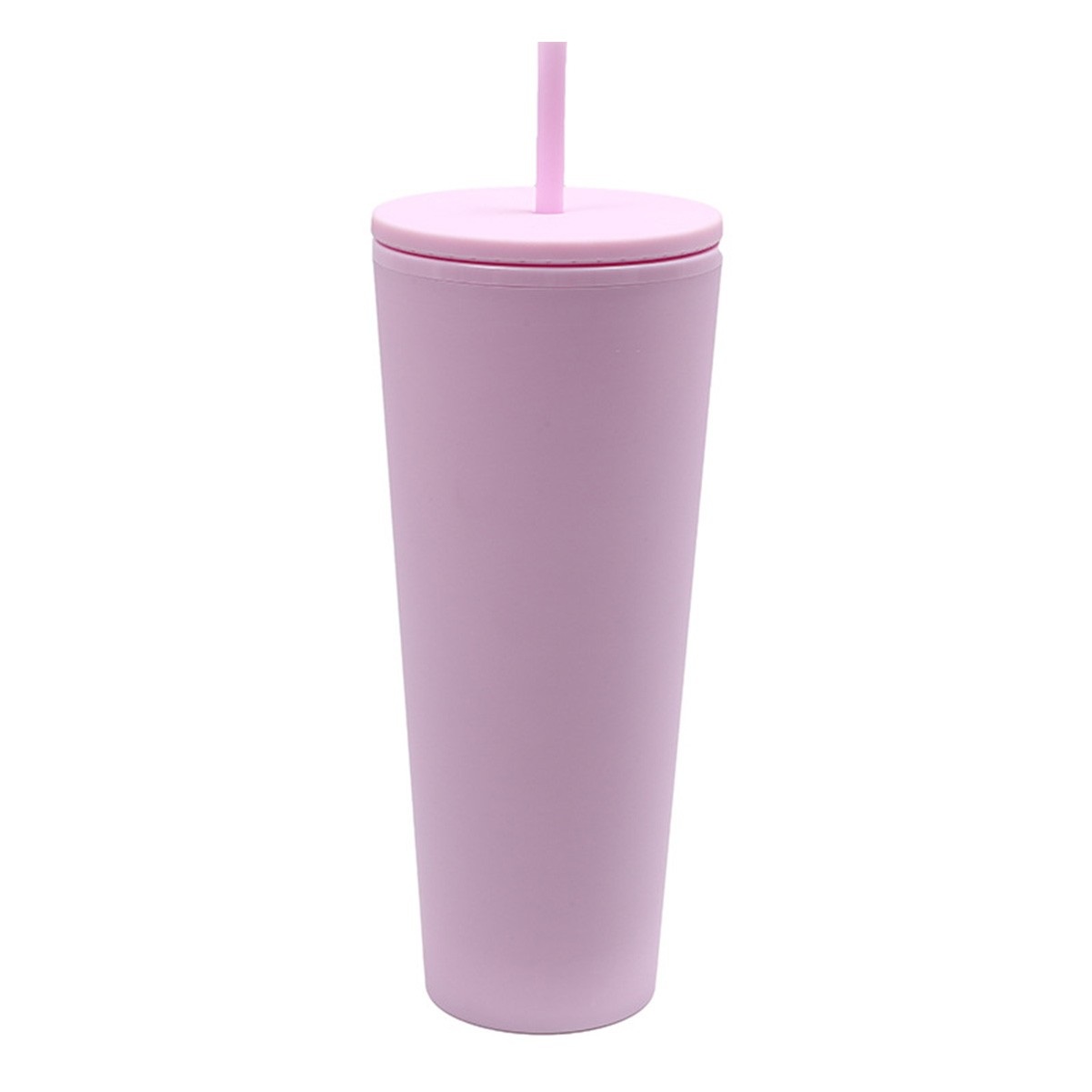 24 Oz Double Layer Insulated Tumbler with Flush Lids and Sturdier Straws