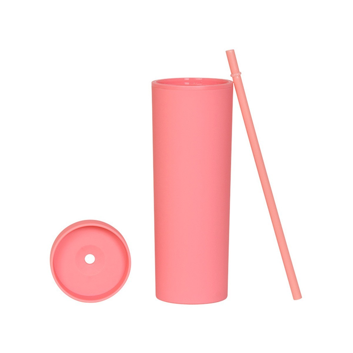 16 oz Matte Double Wall Tumbler with Straw