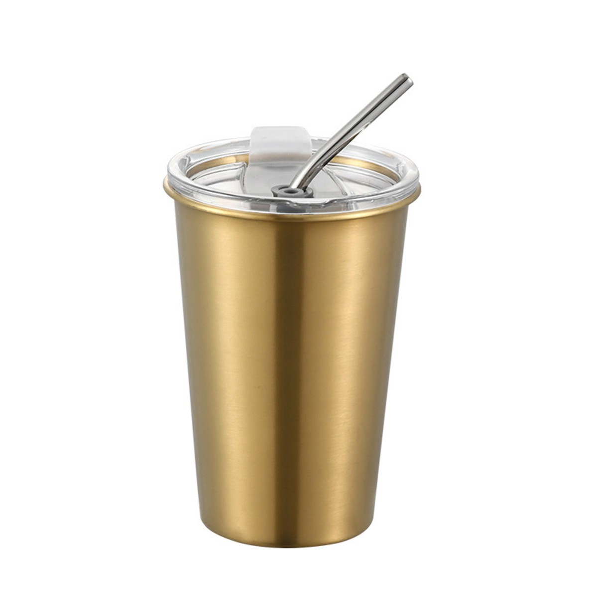 17oz Insulated Stainless Steel Tumbler with Straw and Lid
