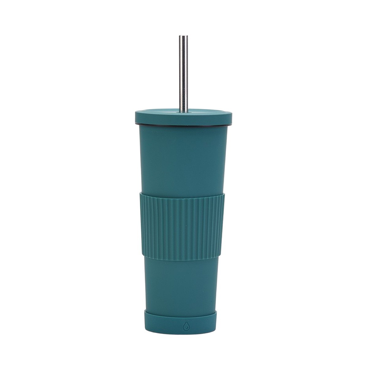 24OZ Insulated Stainless Steel Tumbler with Non-Slip Sleeve & Straw