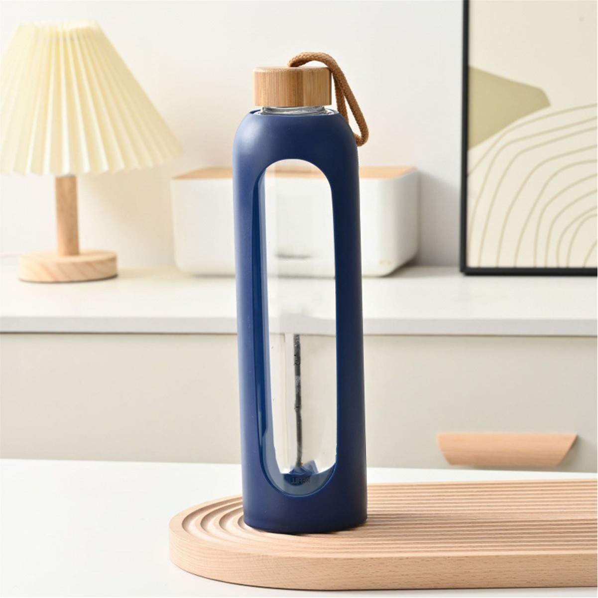 18oz Bamboo Lid Glass Water Bottle