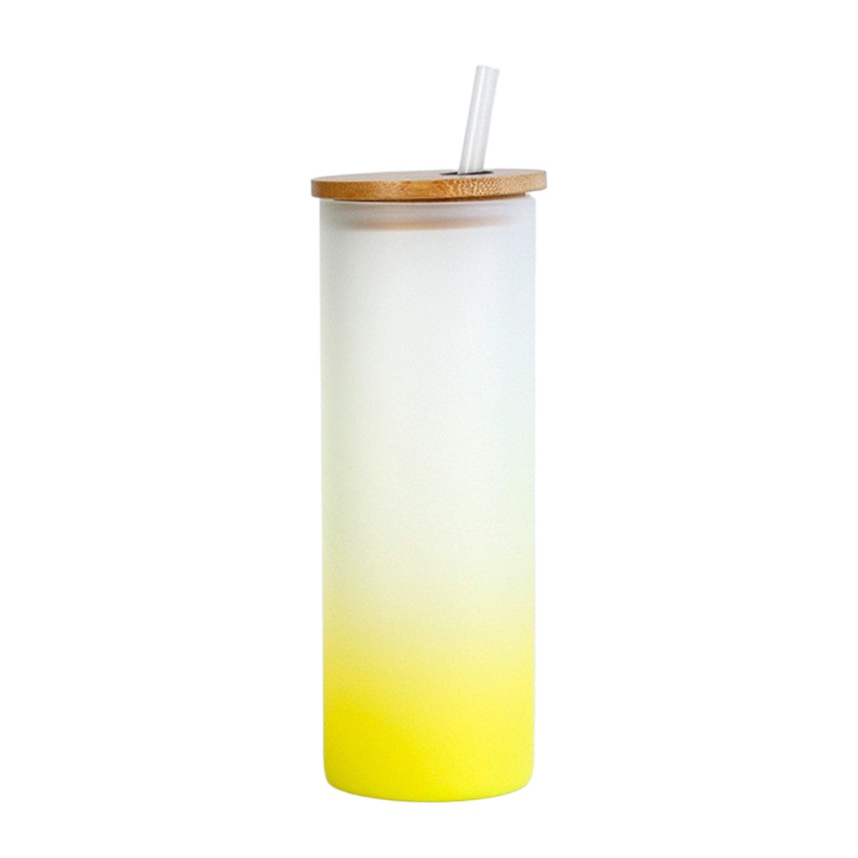 25oz Skinny Glass Tumbler with Bamboo Lid & Straw