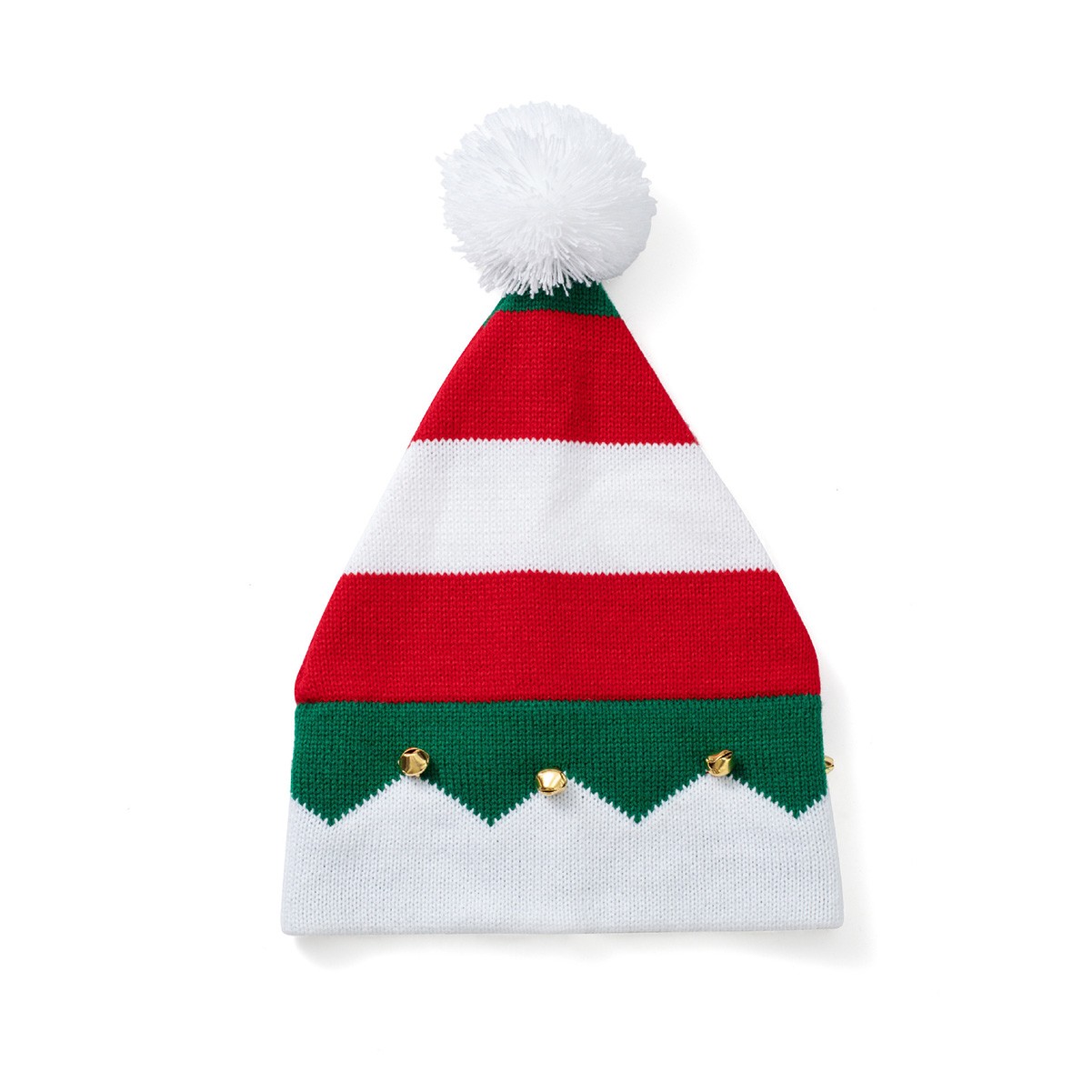 Festive Red Knit Christmas Hat with Bell