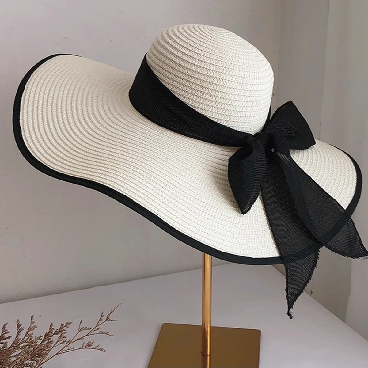 Big Bowknot Straw Hat