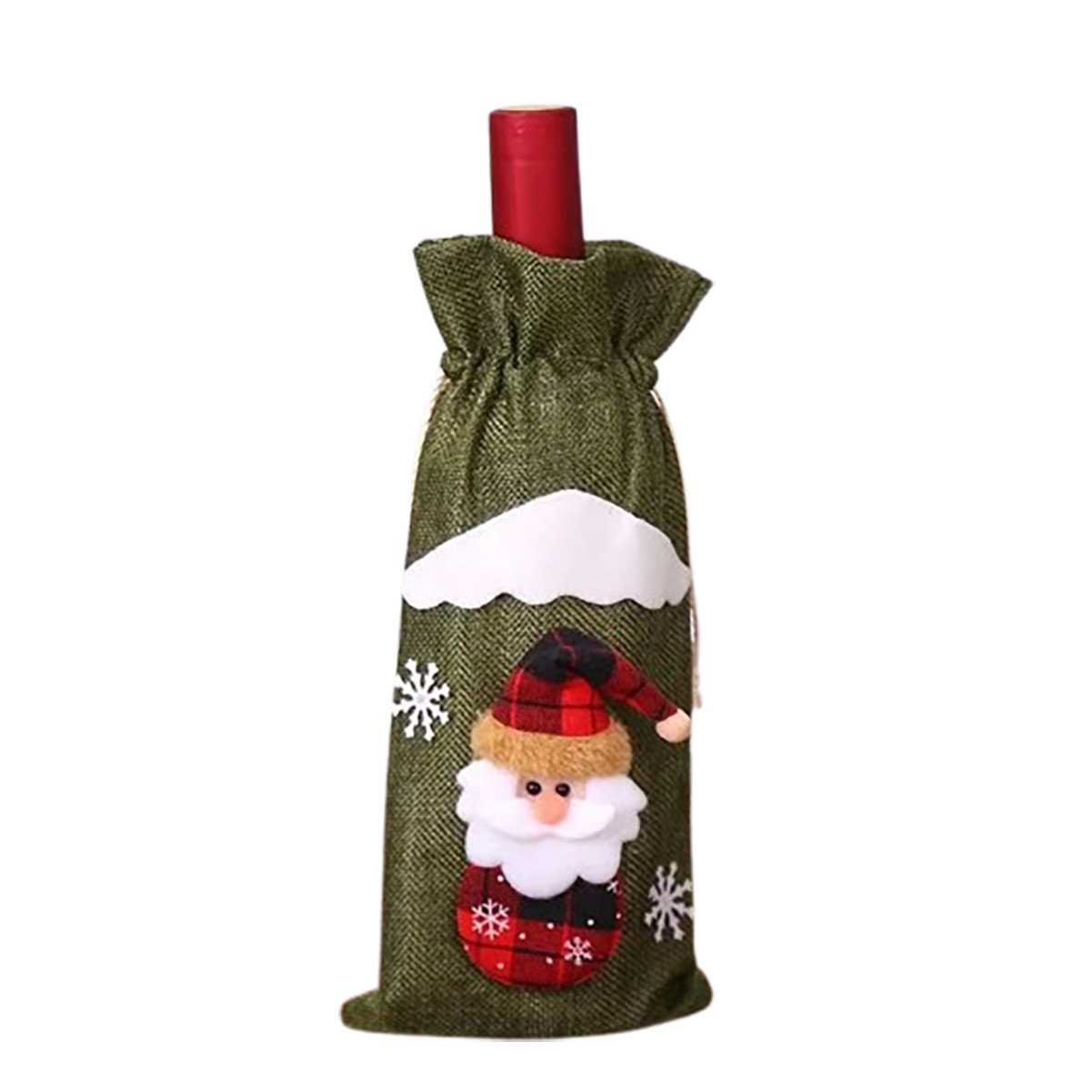 Festive Wine Drawstring Bag