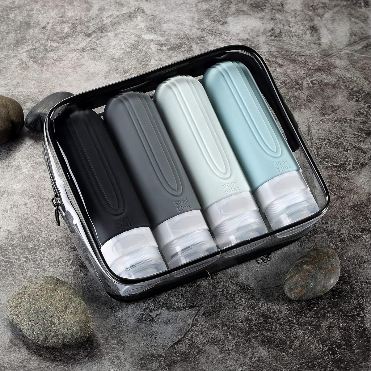 3oz Portable Leak Proof SiliconeTravel Bottle