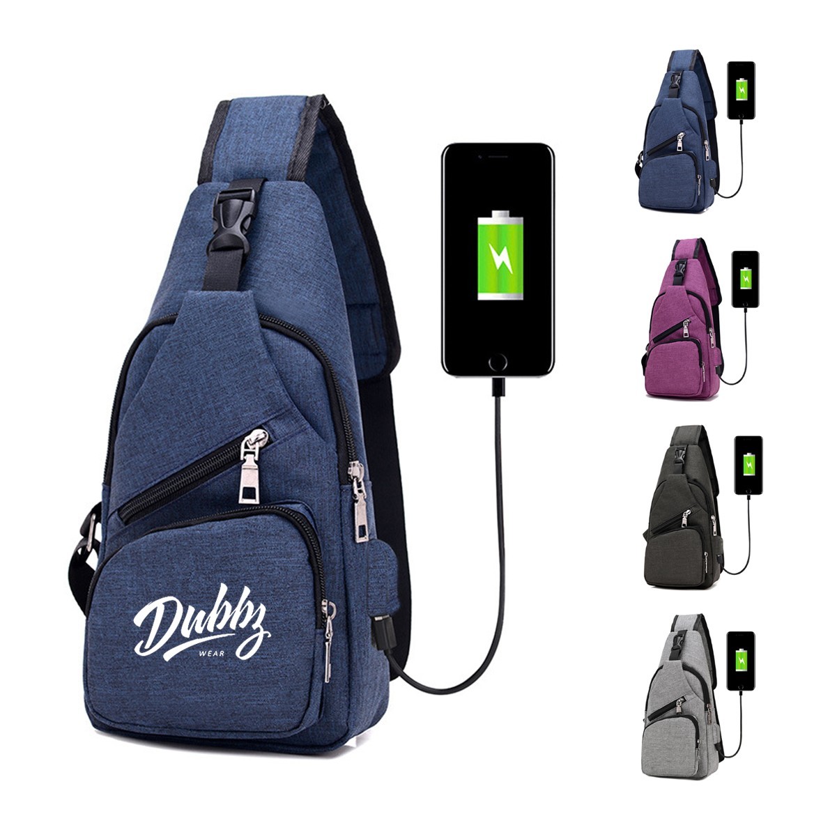 Travel Cross Body Bag with USB Charging Port