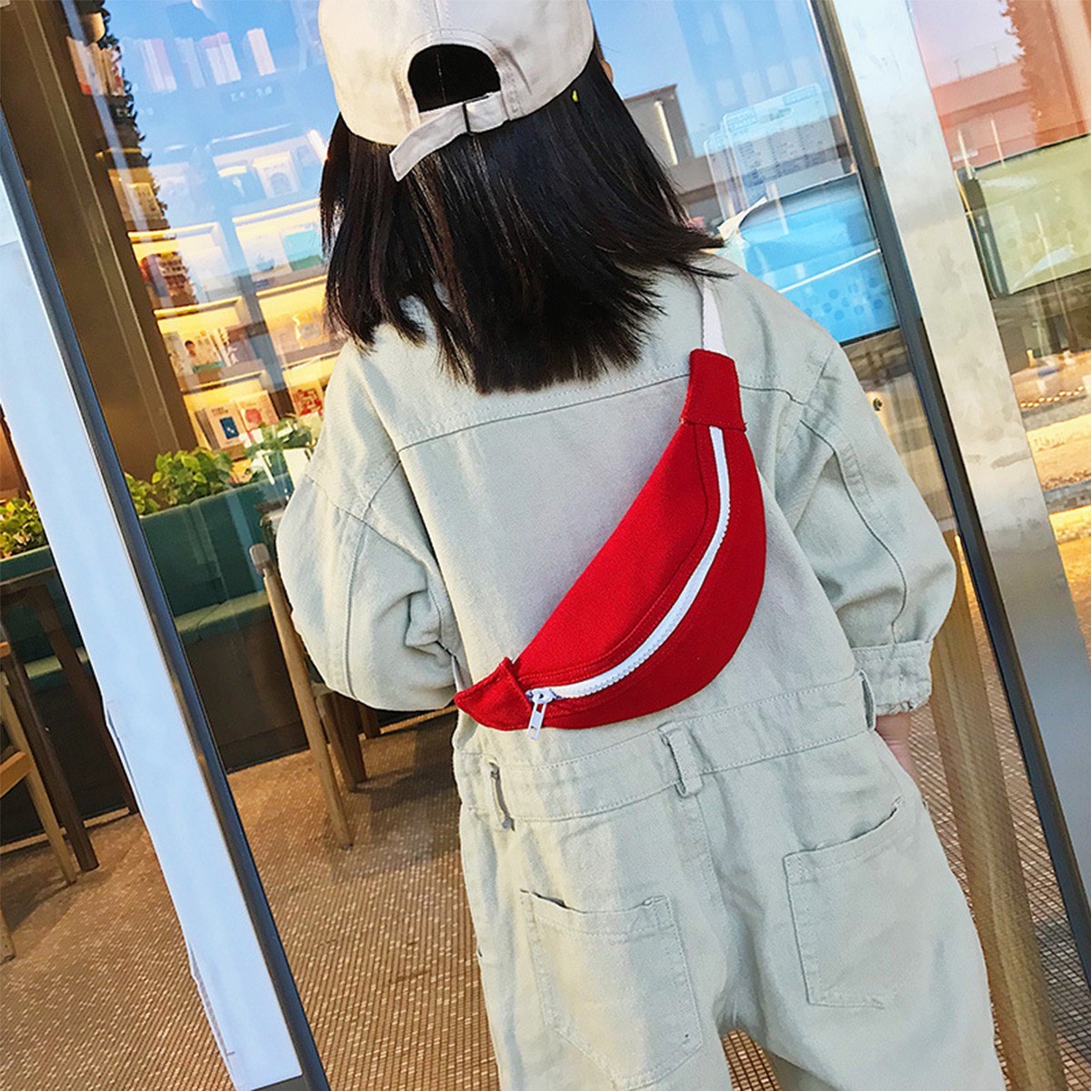 Canvas Dumpling Shape Fanny Pack