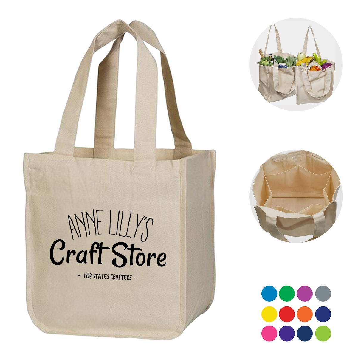 12oz Canvas Grocery Tote Bag