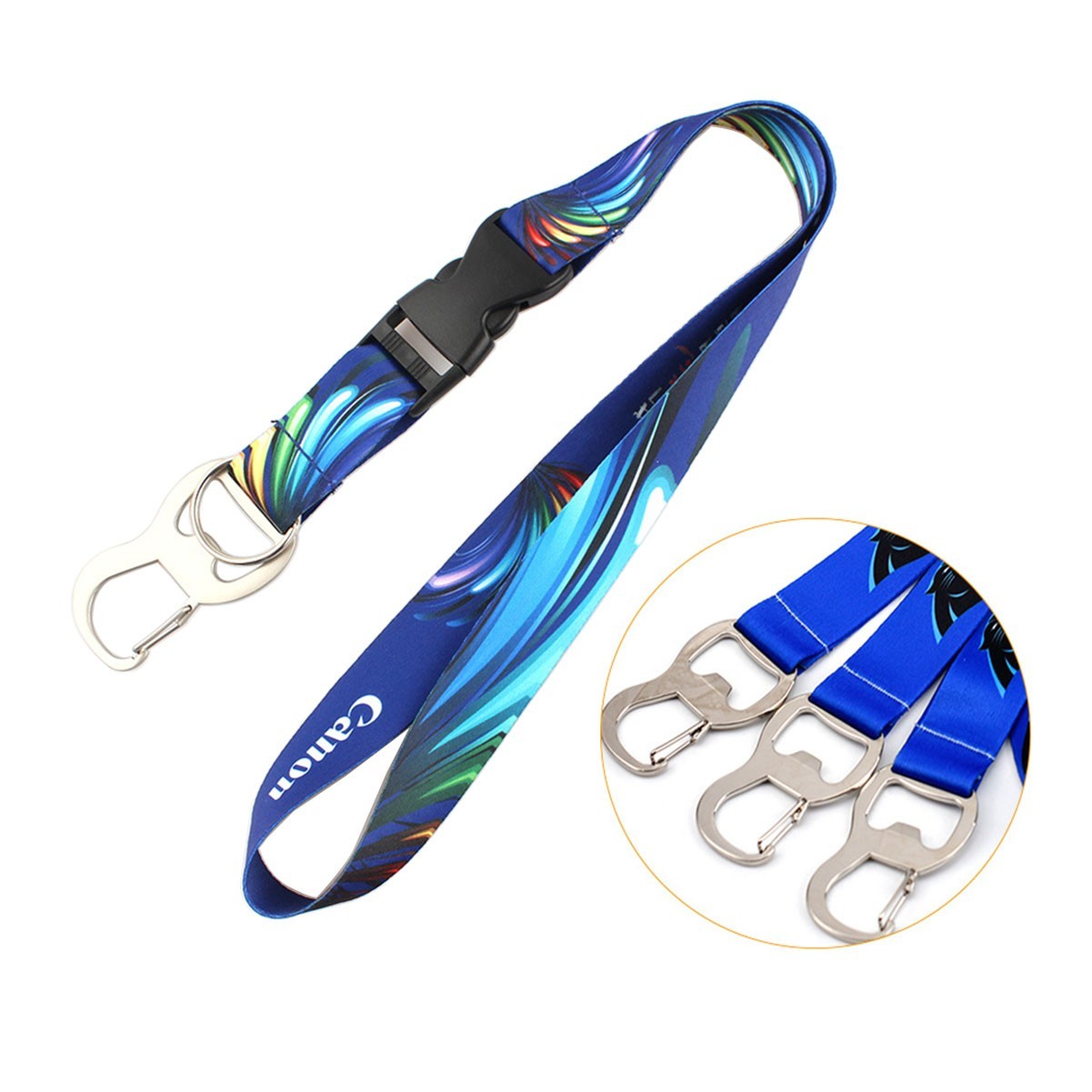 Polyester Lanyard w/ Bottle Opener & Clip