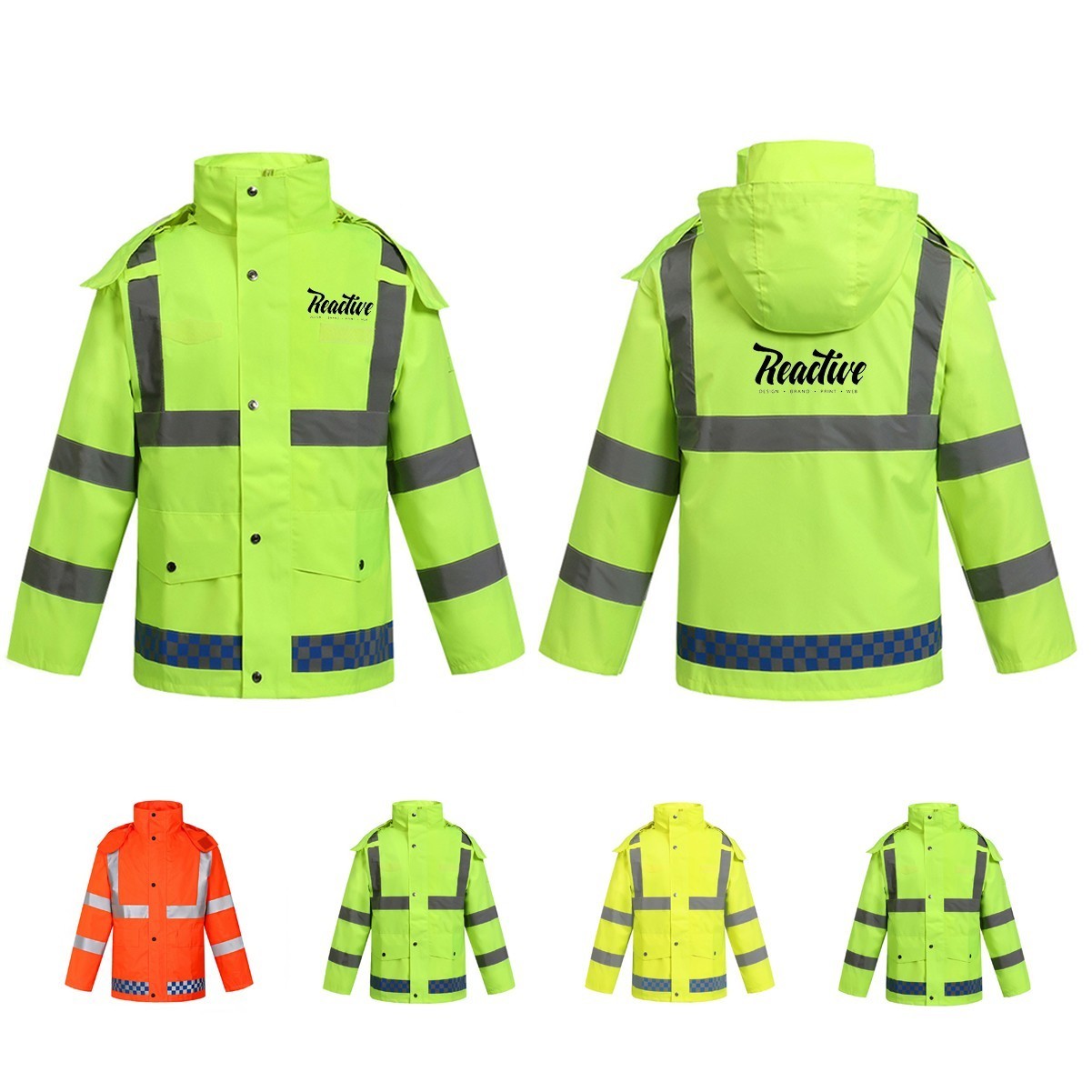 Reflective Safety Raincoat Jacket