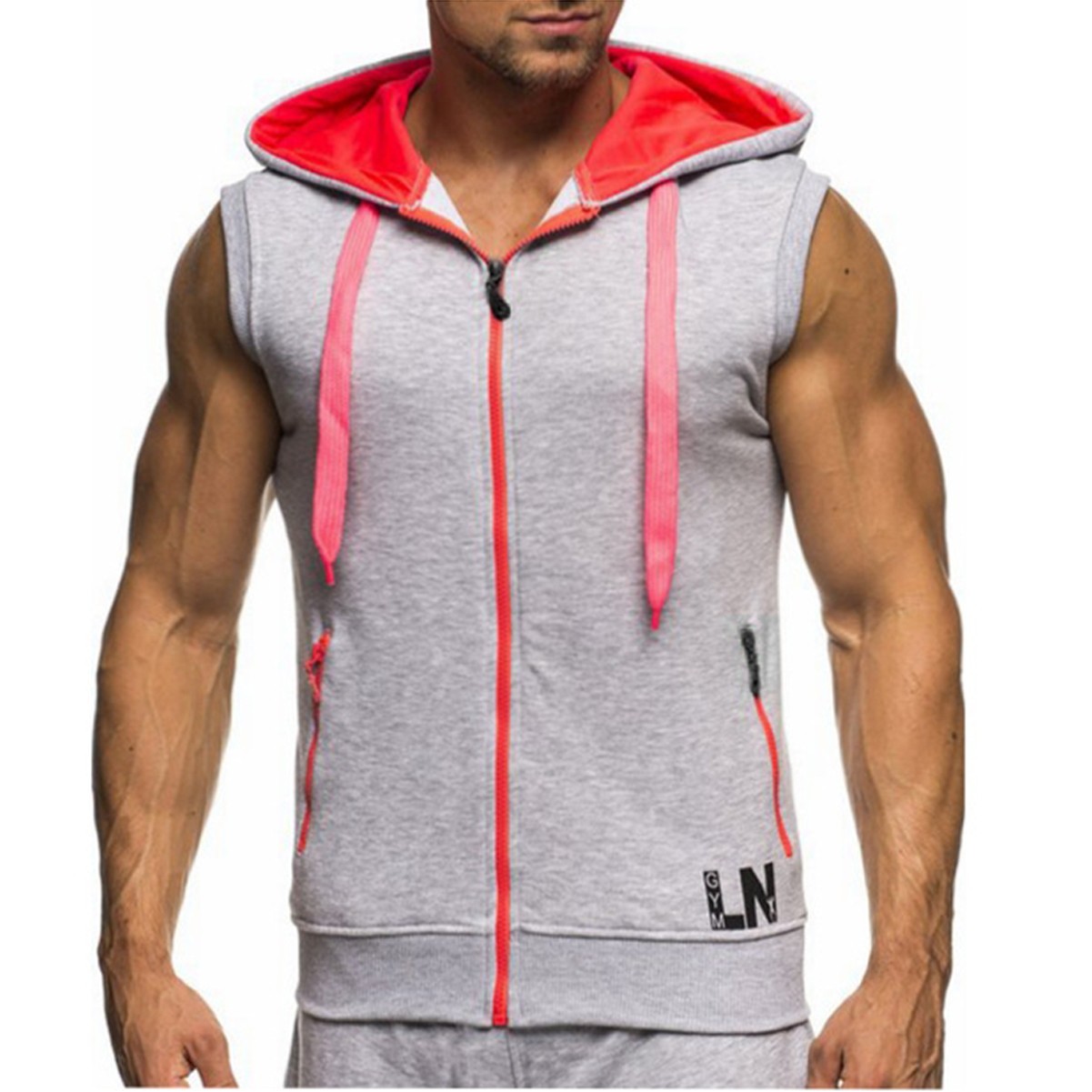 Gym Training Zip Sleeveless Hoodie