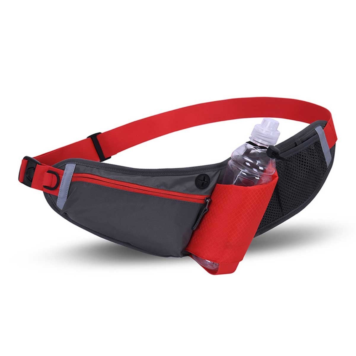 Reflective Running Fanny Pack with Bottle Holder