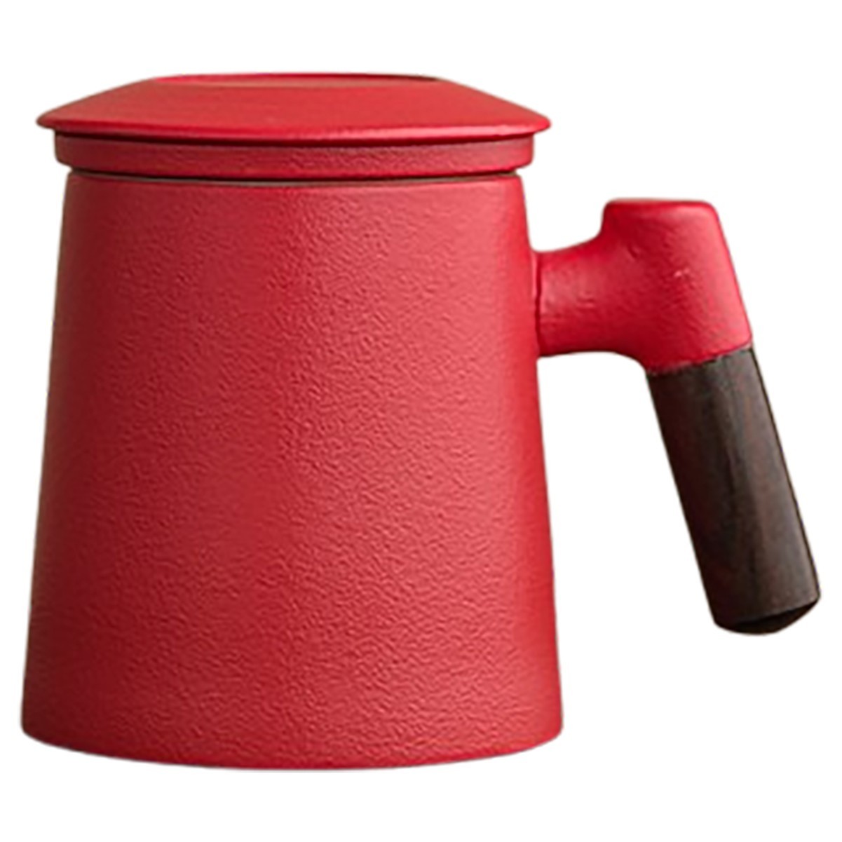13.5oz Wooden Handle Ceramic Mug