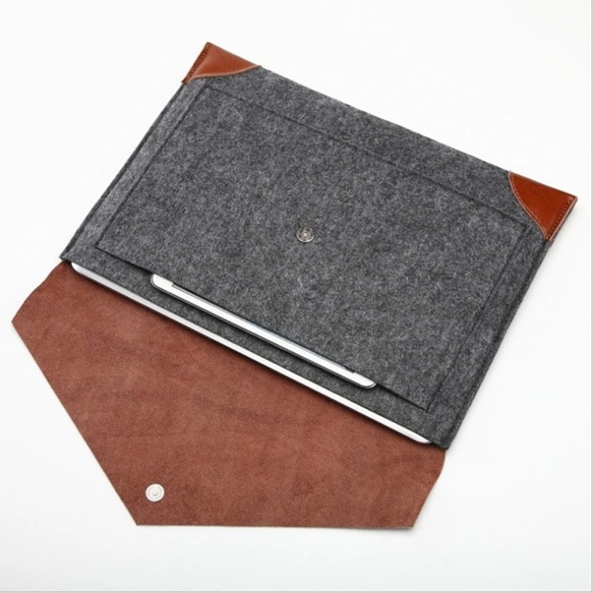 Felt and PU Document Bag