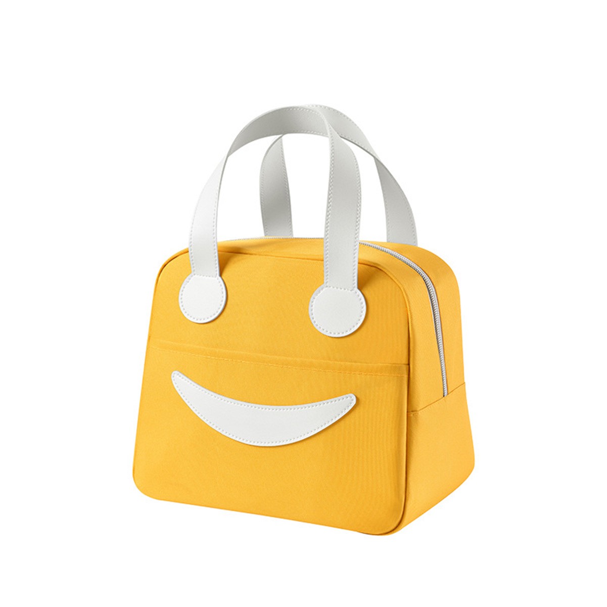 Smiley Face Oxford Cloth Insulated Tote Bag