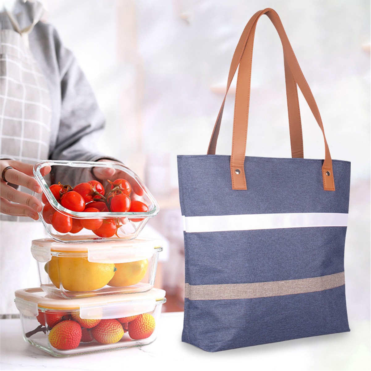 Insulated Oxford Cloth Tote Bag