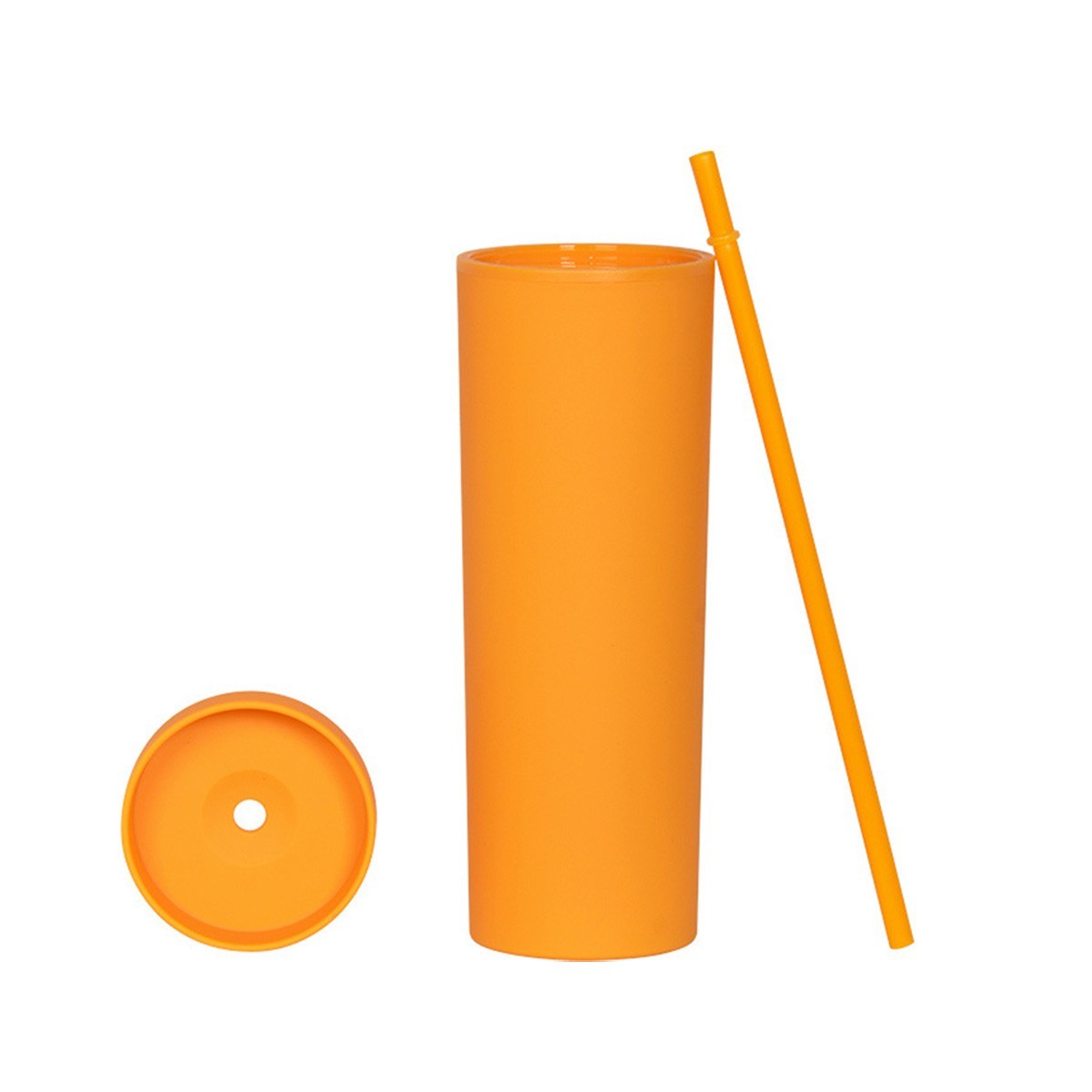 16 oz Matte Double Wall Tumbler with Straw