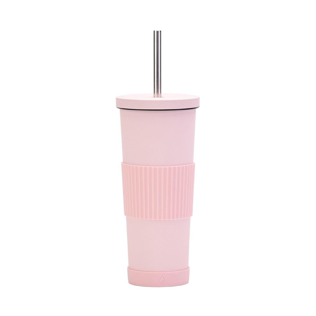 24OZ Insulated Stainless Steel Tumbler with Non-Slip Sleeve & Straw