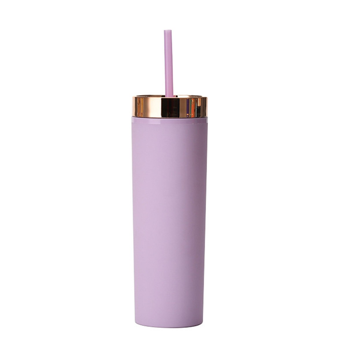 16OZ Slim Insulated Tumbler with Lid and Straw