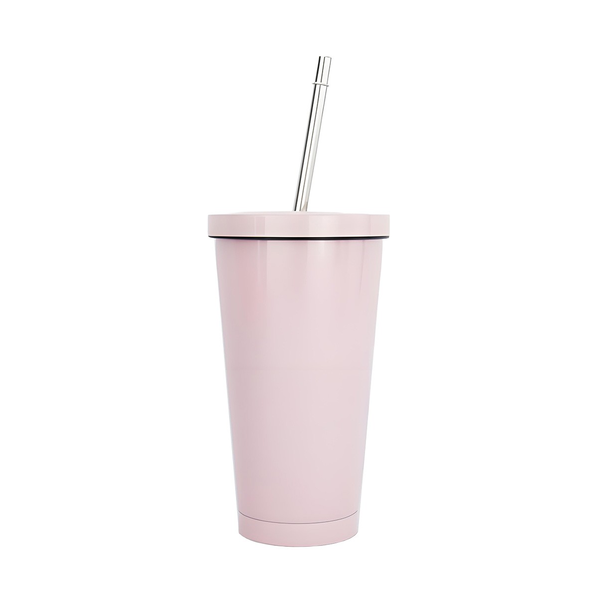 16oz Insulated Stainless Steel Beverage Tumbler with Lid & Straw