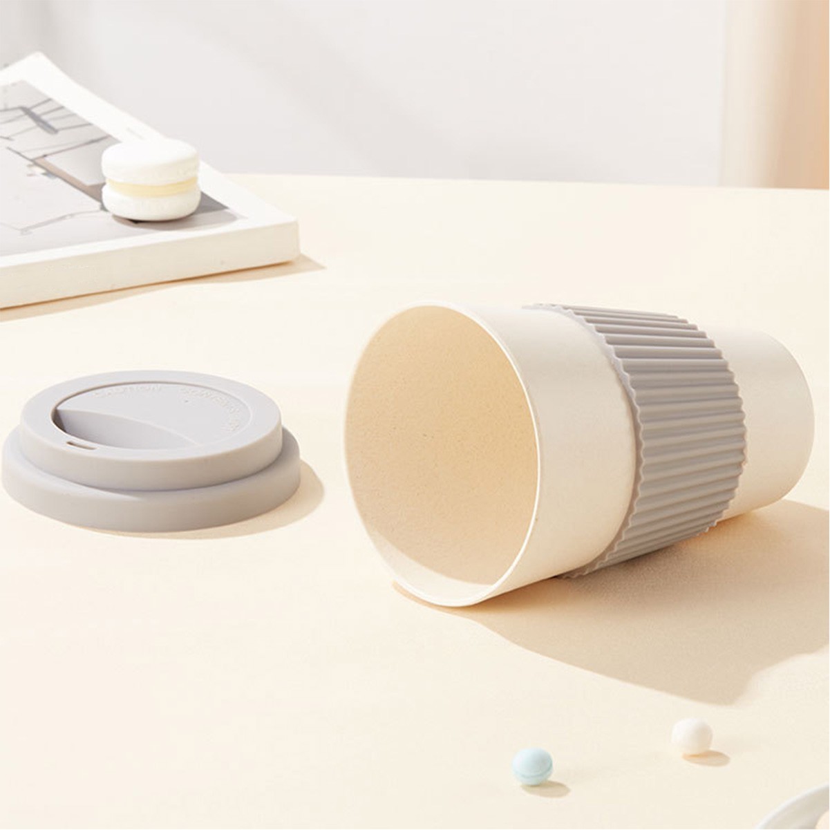 Eco-Friendly Bamboo Travel Cup with Drip-Proof Lid and Silicon Sleeve