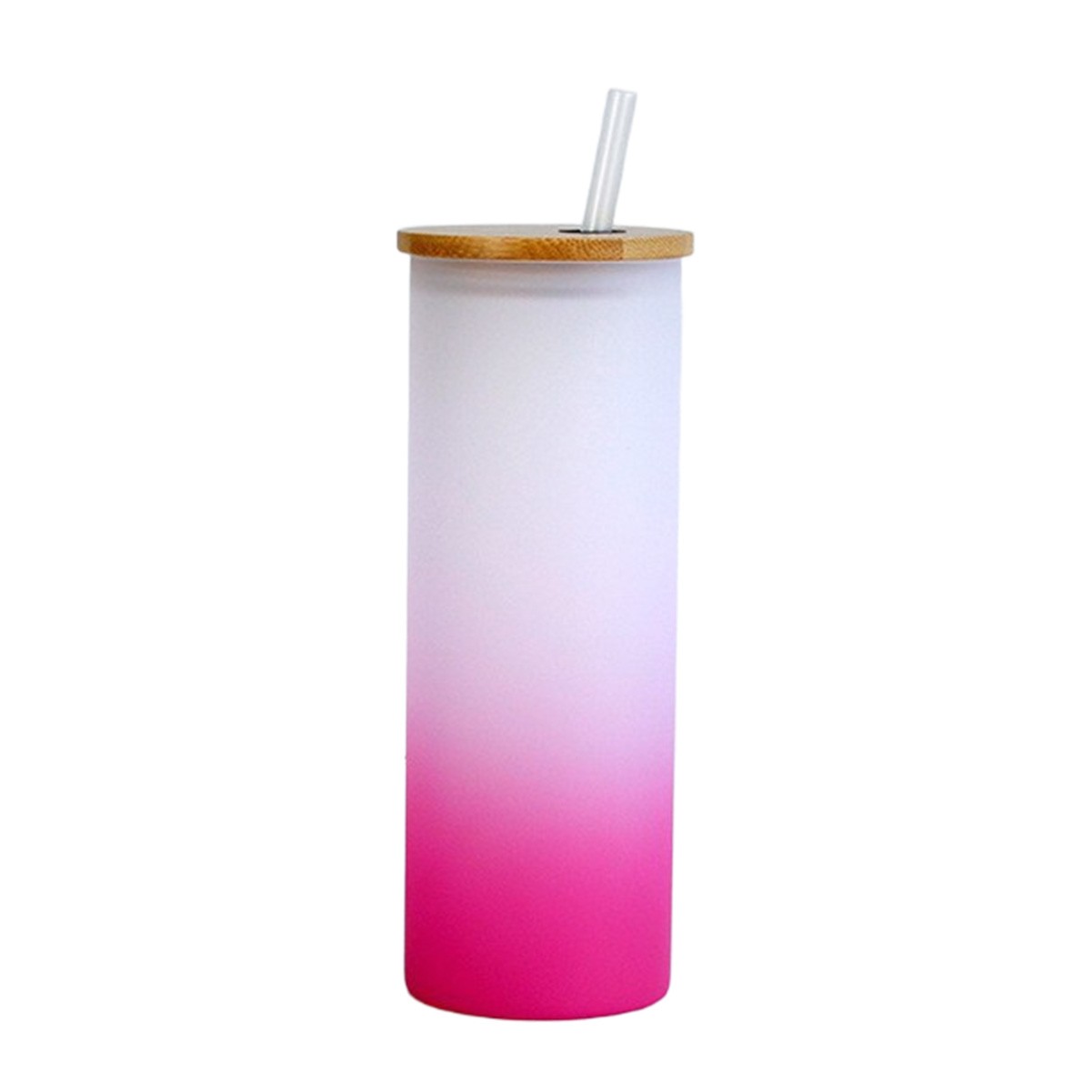 25oz Skinny Glass Tumbler with Bamboo Lid & Straw