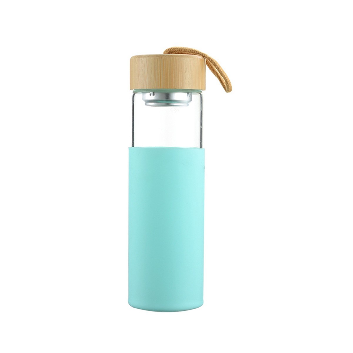 16 oz Borosilicate Glass Water Bottle with Protective Case