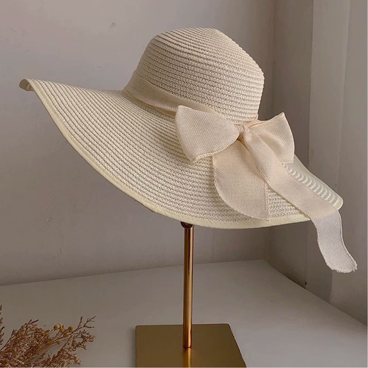 Big Bowknot Straw Hat