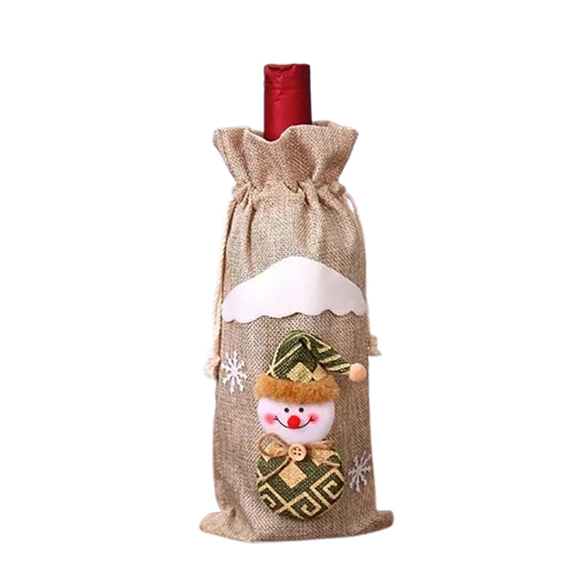 Festive Wine Drawstring Bag