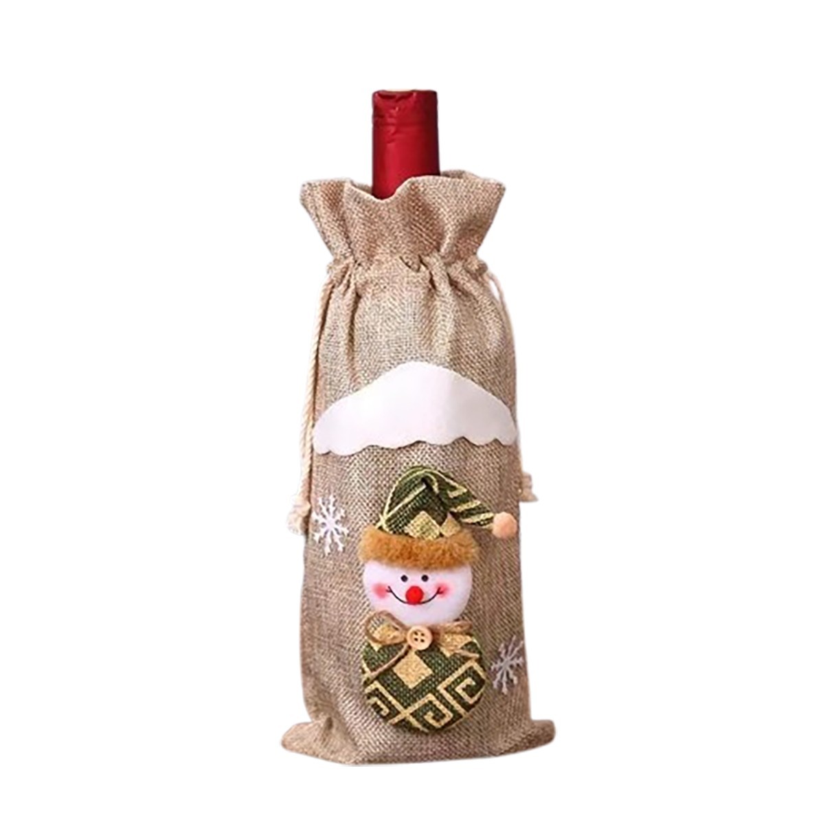 Festive Wine Drawstring Bag