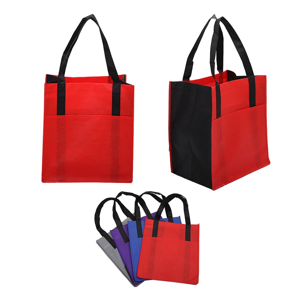 Non-woven Grocery Tote Bag w/ Front Pocket